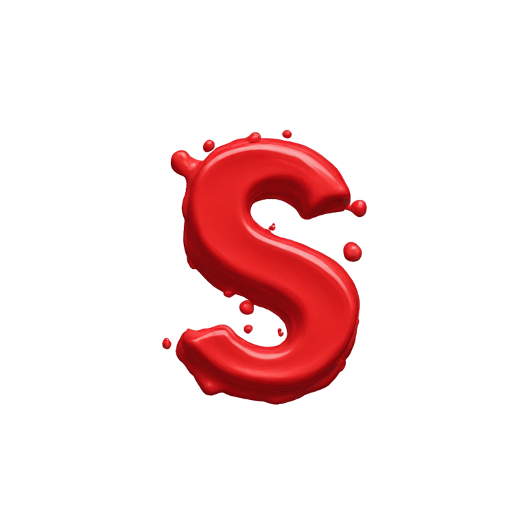 genmoji：Letter s made out of scarlet paint