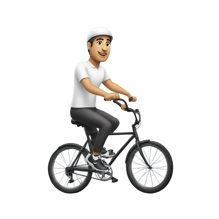 genmoji：埃及总统阿卜杜尔法塔赫·塞西穿着运动装骑自行车