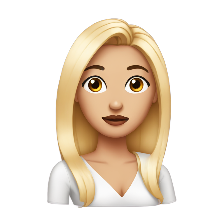 genmoji : Diva agacée avec fillers aux lèvres et cils