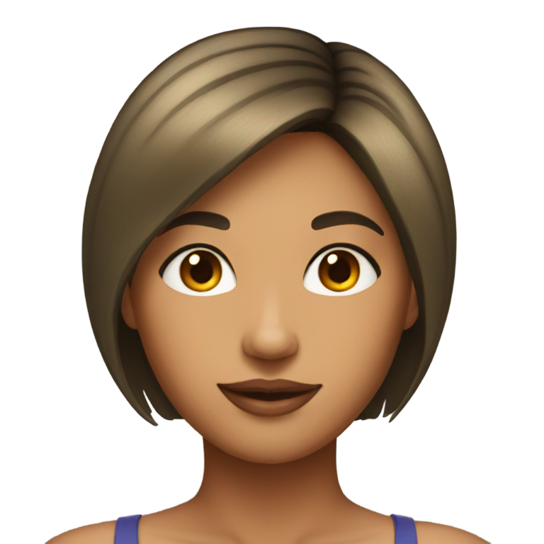 genmoji: Women with enormous breast olive skin and bob cut