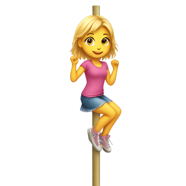 genmoji：女孩在杆上