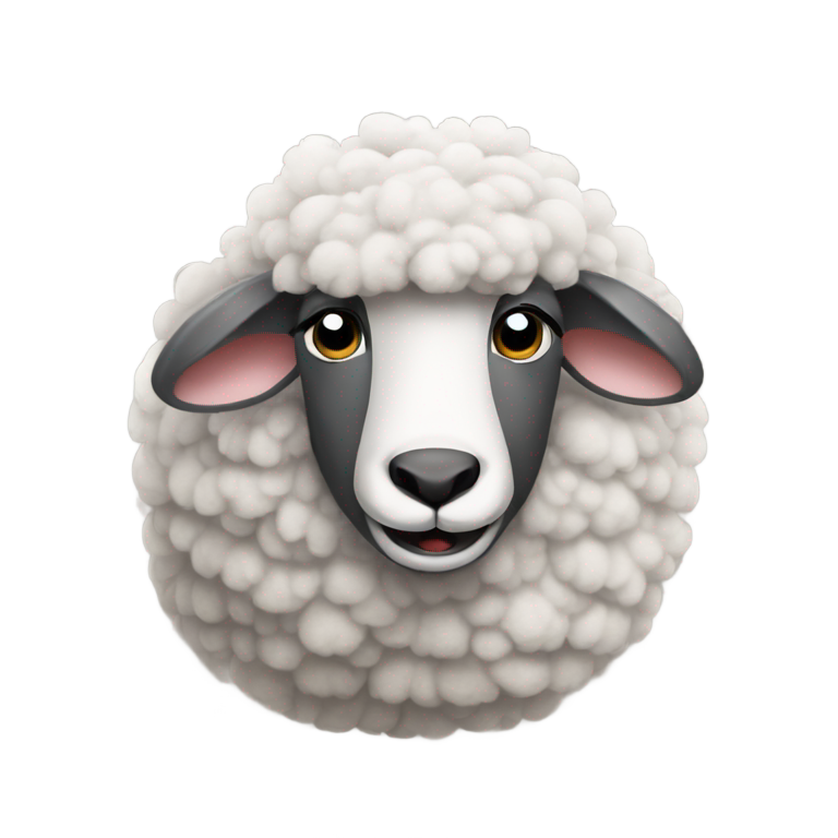 genmoji : Un mouton gris avec des ongles peints