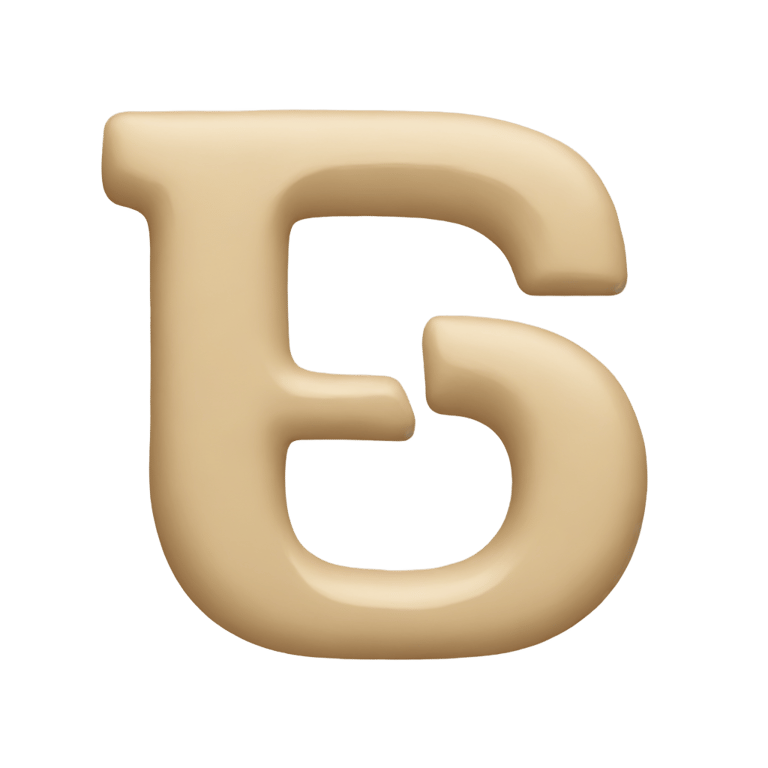 絵文字：Letter b made out of beige paint