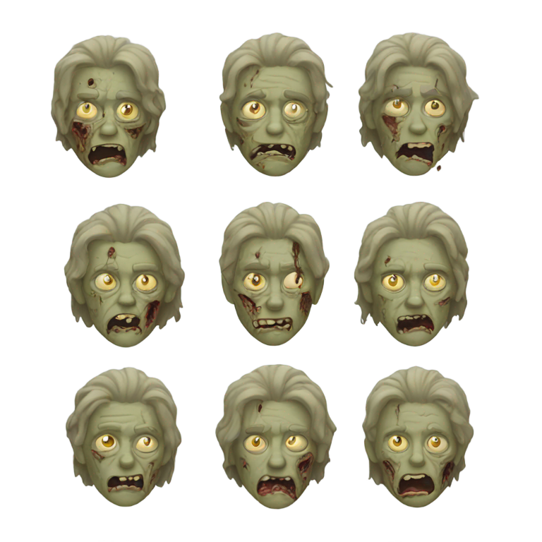 genmoji: using this emoji as a template “👴🏻”  turn it into a zombie style emoji