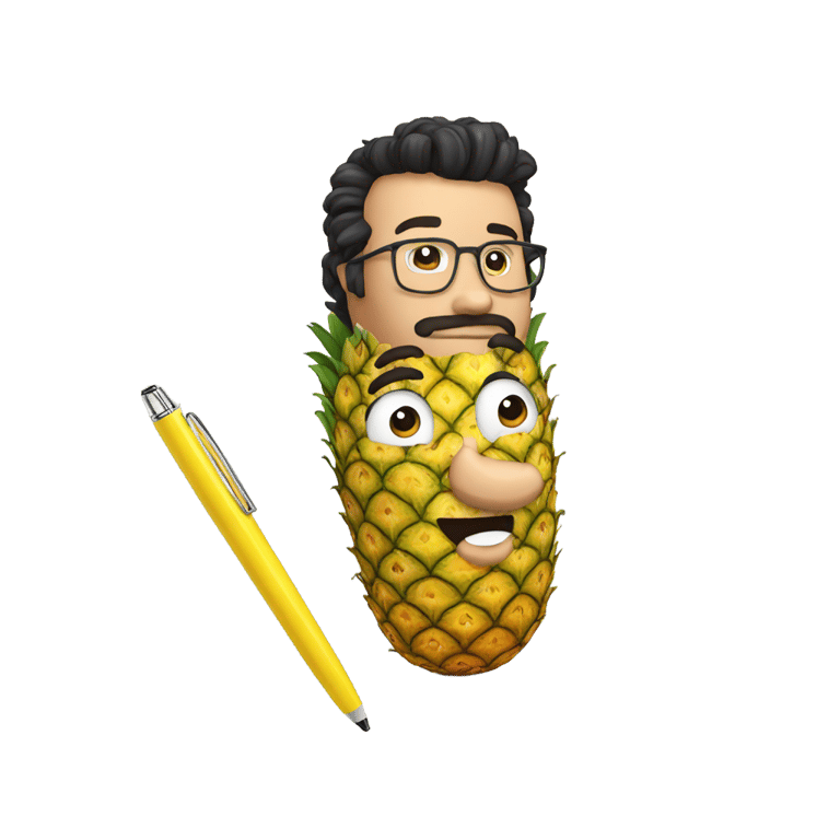 genmoji：笔（pen）菠萝（pineapple）苹果（apple）笔（pen）
