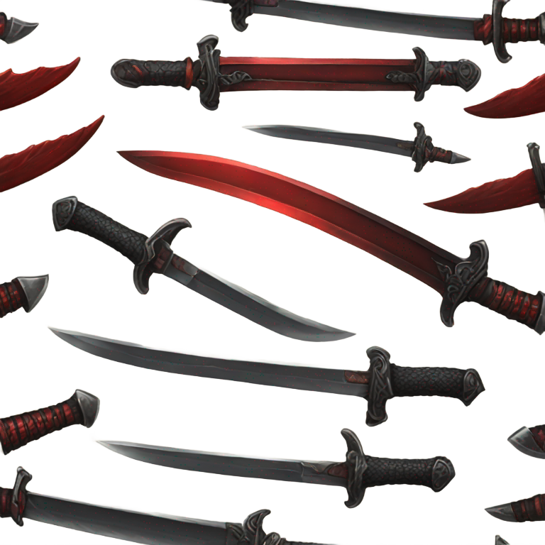 genmoji: red and black gothic vintage swords