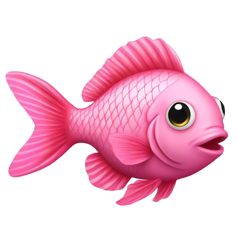 genmoji: pink fish detailed