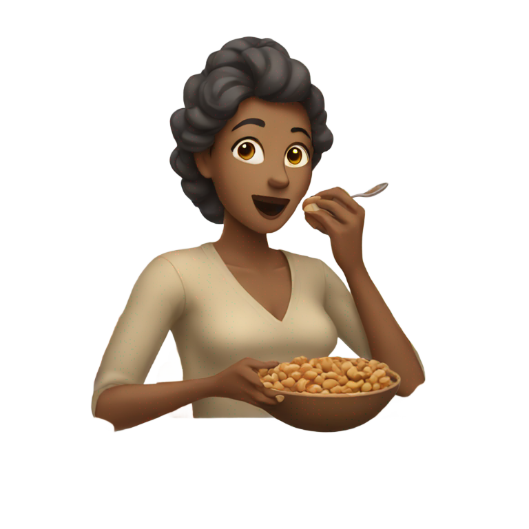 genmoji：女人吃坚果