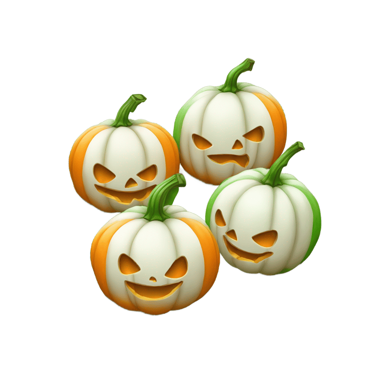 genmoji：白、橙、绿三颗南瓜