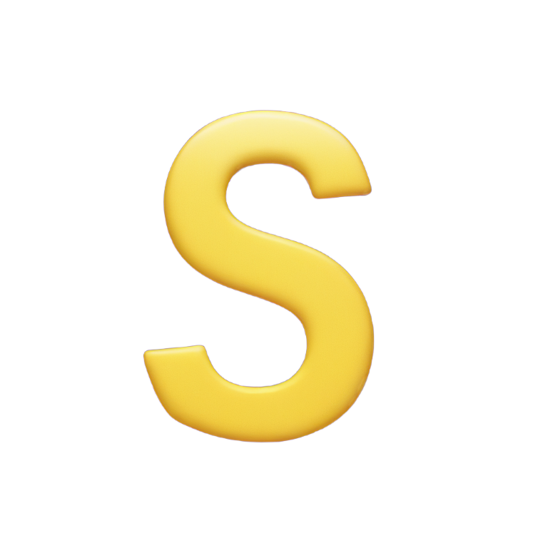 genmoji: Letter s made out of the Snapchat logo