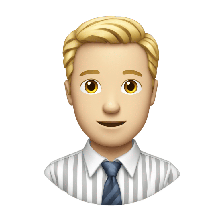genmoji: white man wearing shirt and loose stripy tie