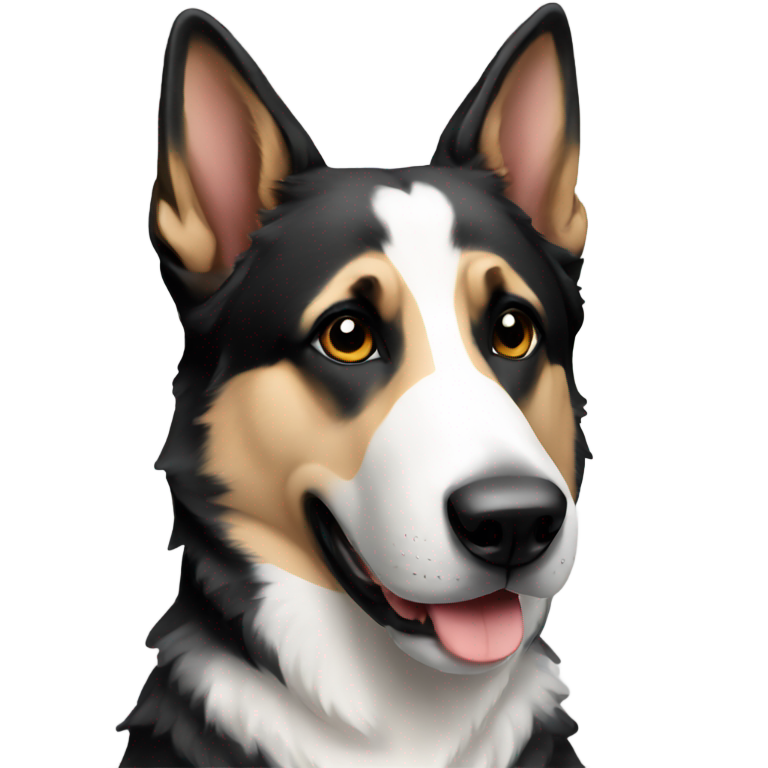genmoji: Black and white German shepherd