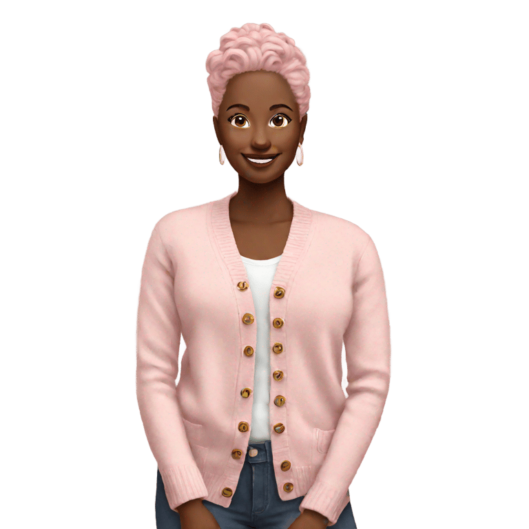 絵文字：soft pink cardi