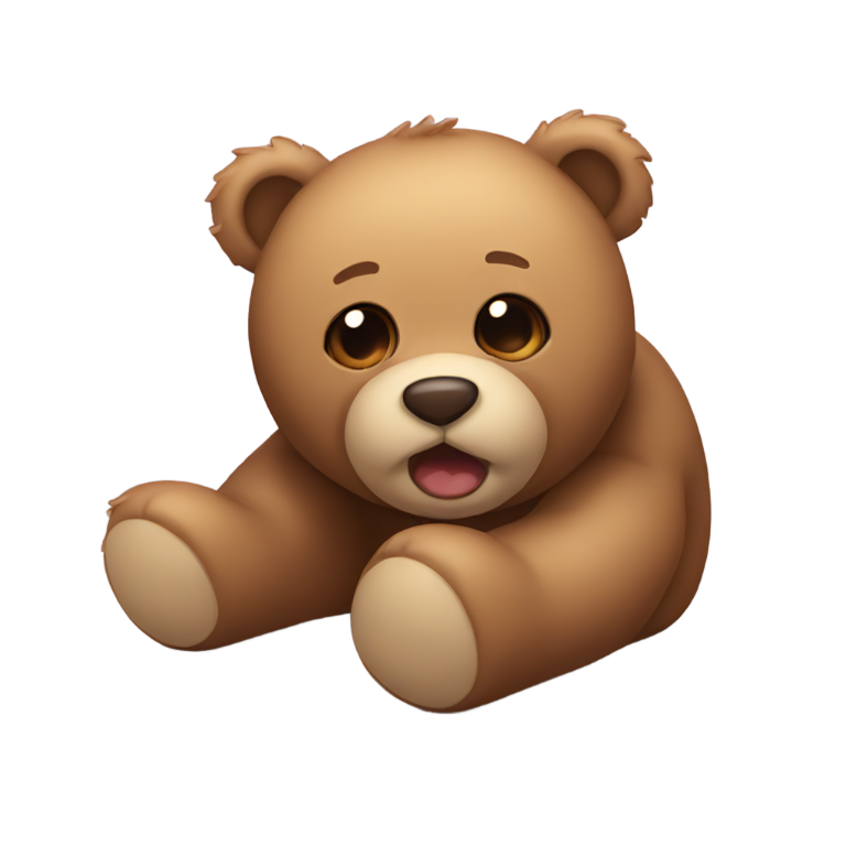 genmoji：躺在地上的哭泣泰迪熊