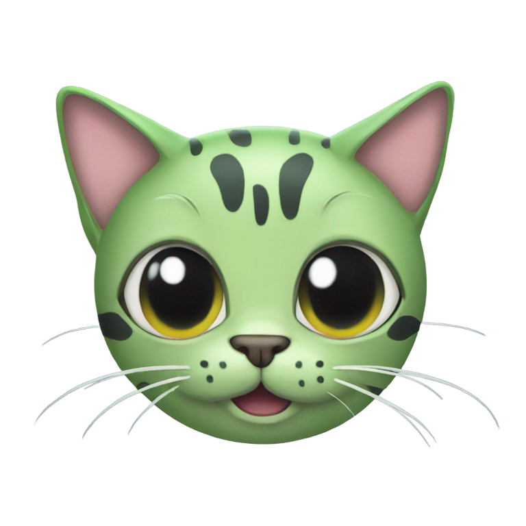 genmoji: a slimy cat with a crappy