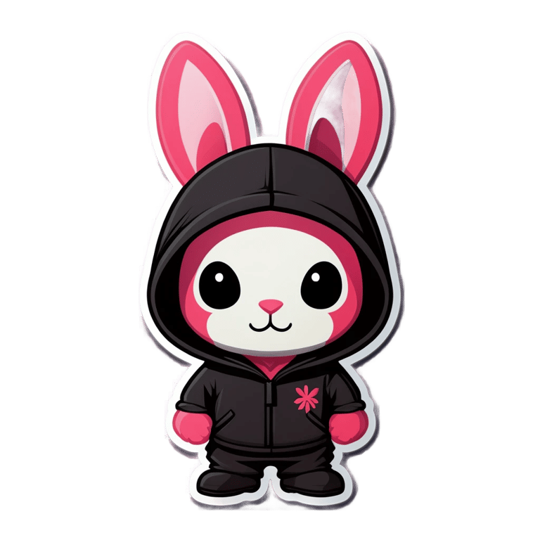 絵文字：泥棒ピンクバニー