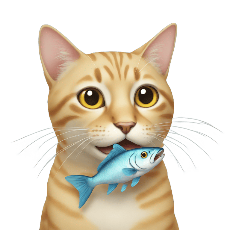 絵文字：Cat with fish in mouth