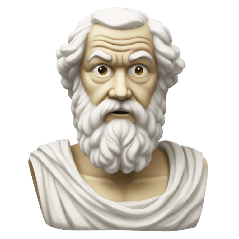 genmoji : Statue de Socrate en buste