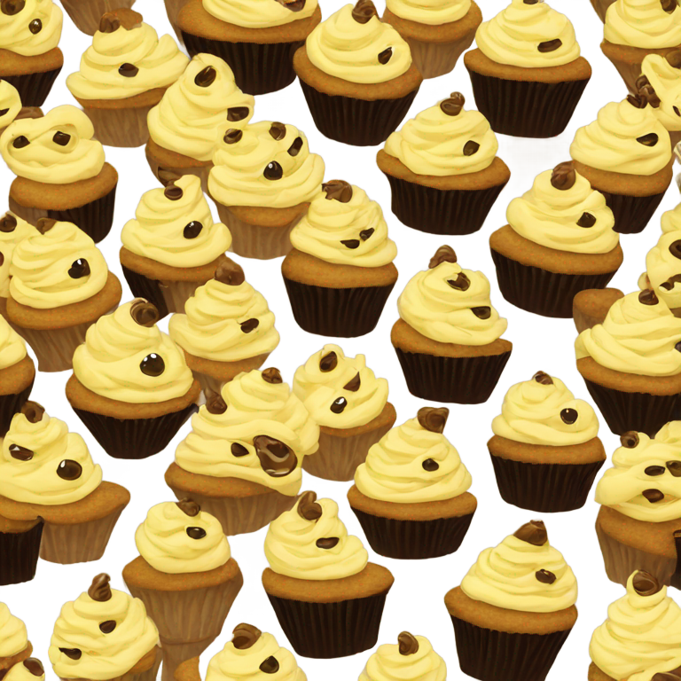 genmoji: One single cupcake with a pile of poo emoji instead of the frosting