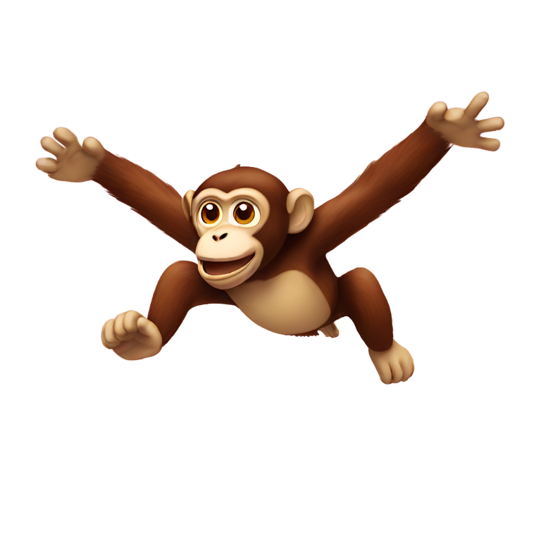 genmoji: monkey flying