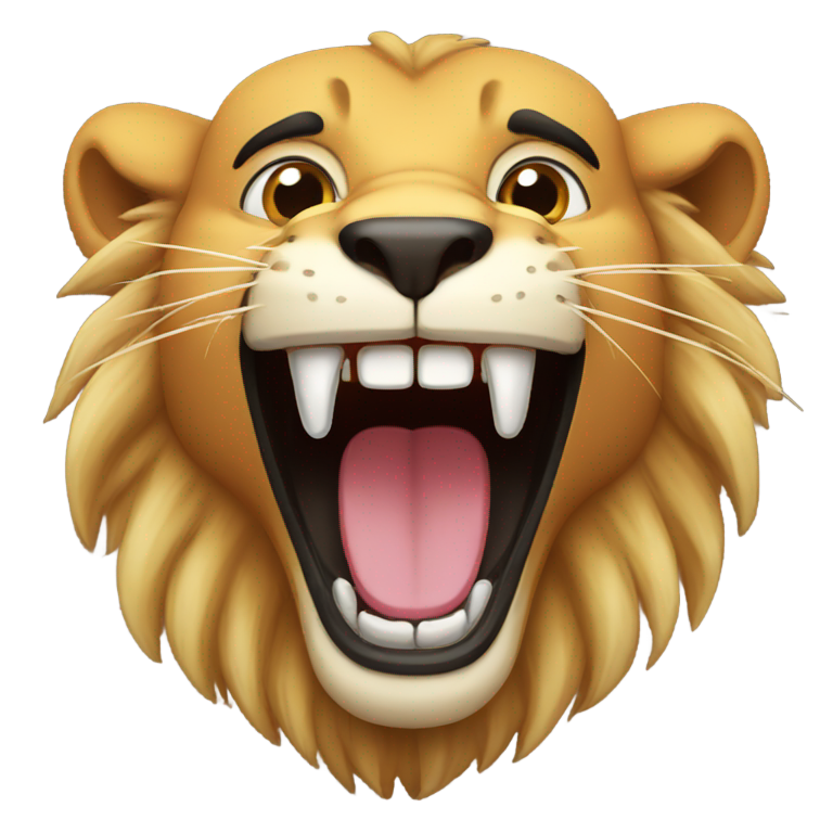 絵文字：Lion smiling buck teeth