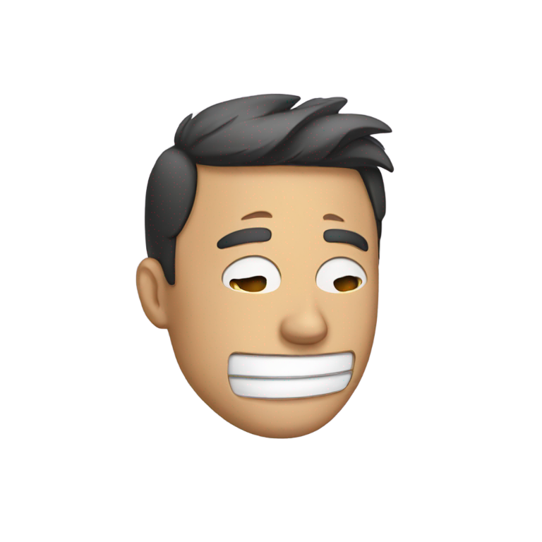 genmoji：男人在笑脸面具后哭泣
