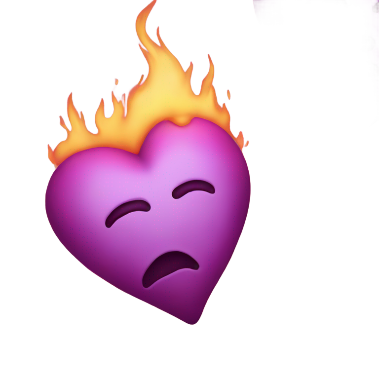 genmoji: A burning heart is weeping