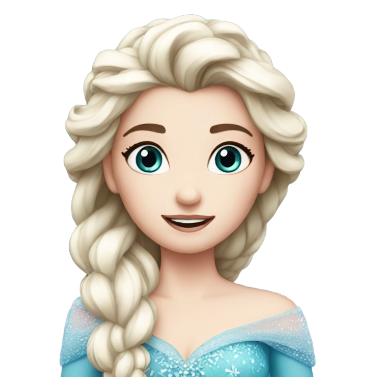 genmoji：A elsa with  long hairs