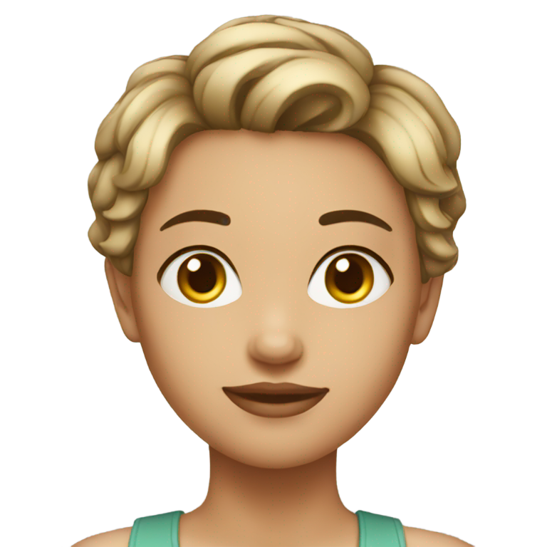 genmoji : Fille attractive aux cheveux courts