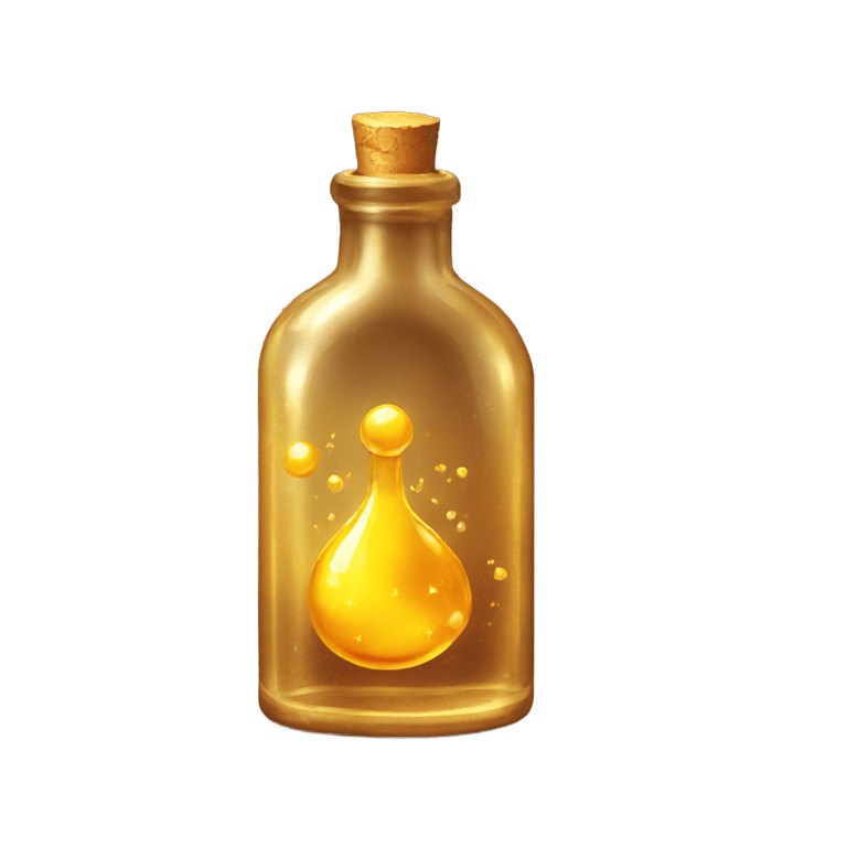 genmoji : A bottle of golden magic potion
