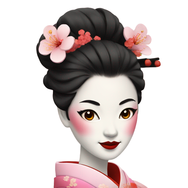 genmoji: geisha with face makeup