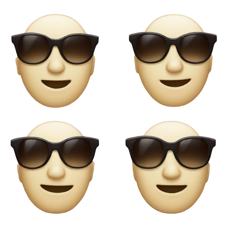 genmoji : Émoji avec lunettes de soleil mais remplace les lèvres par 🫦