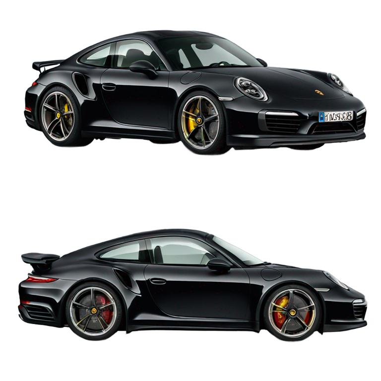 絵文字：ポルシェ911 ブラック ターボS 2025