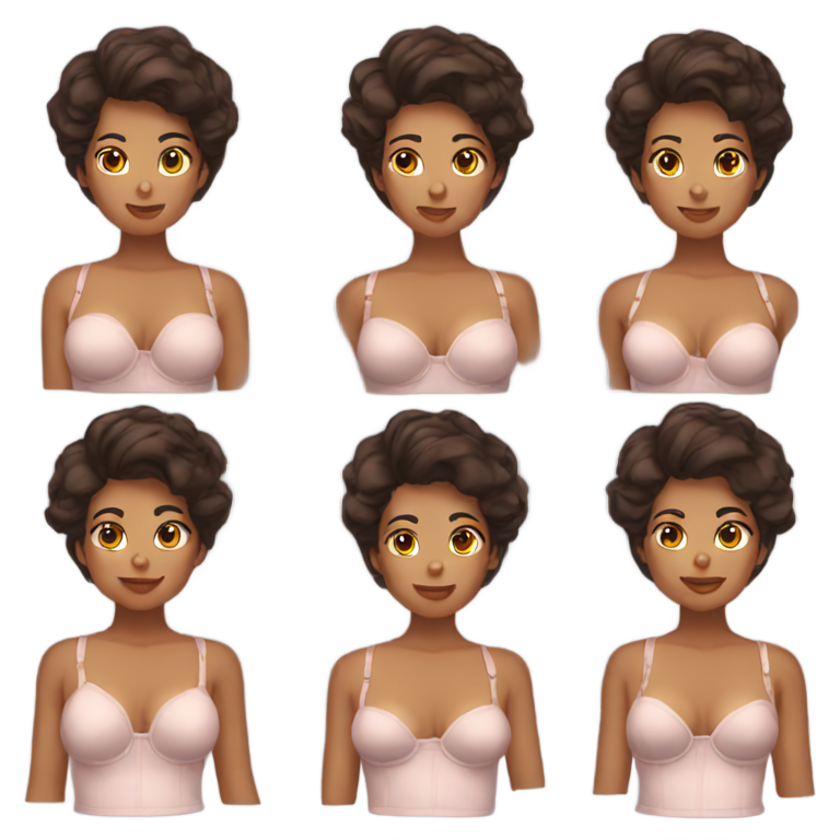 genmoji：棕发女子戴胸罩