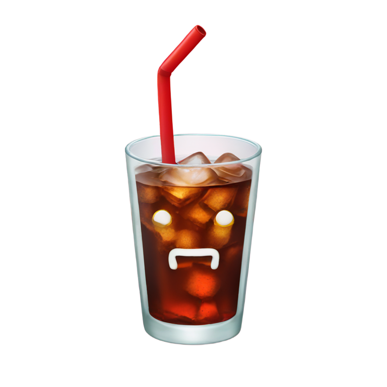 絵文字：グラスにストローのコーラ