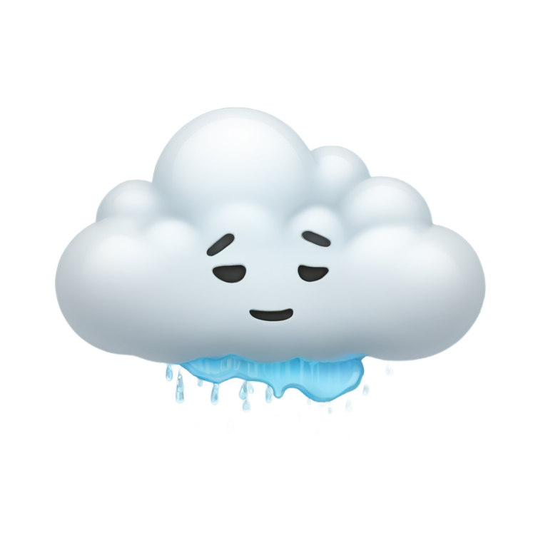 絵文字：顔のある雲がおしっこを降らす