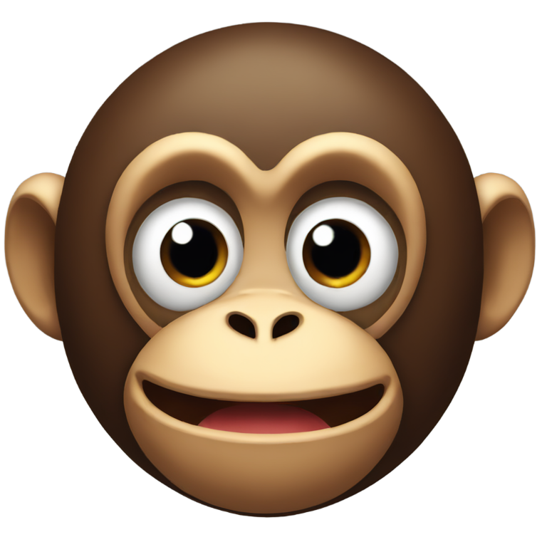 genmoji: Stupid monkey, cross eyed, dumb as hell