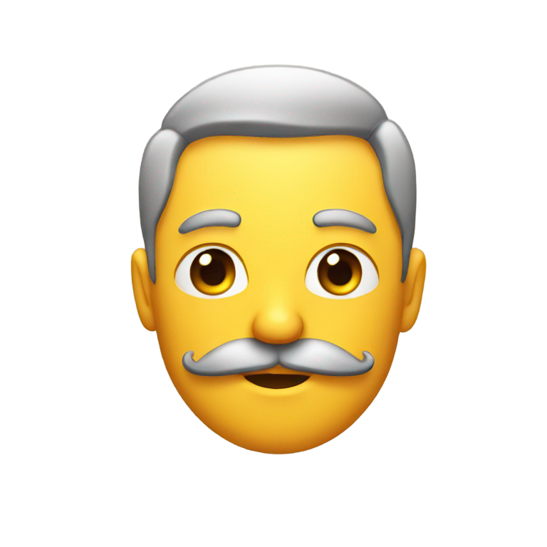 genmoji : Émoji par défaut avec sourcil levé et moustache