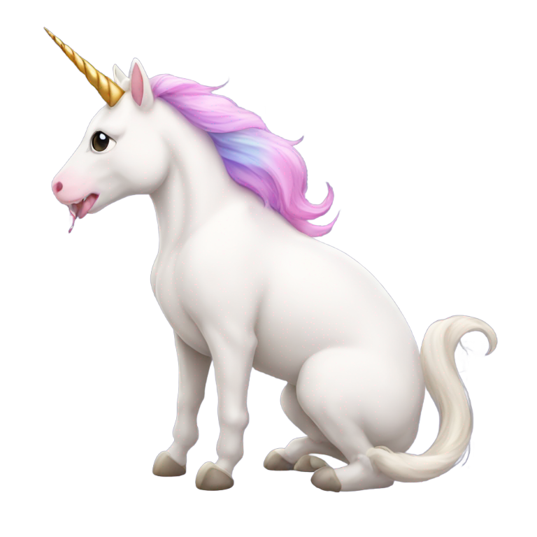genmoji : licorne léchant un chat