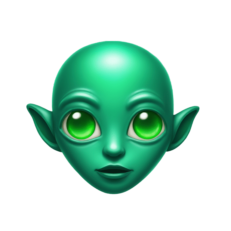 genmoji：外星人，额头有翡翠宝石，眼周有条纹