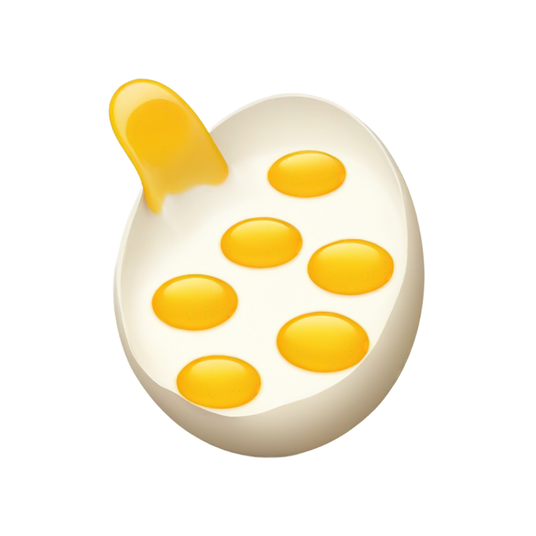 絵文字：手を振るゆで卵の黄身