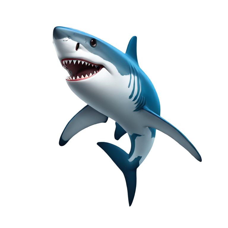 genmoji：大白鲨穿着蓝色耐克鞋