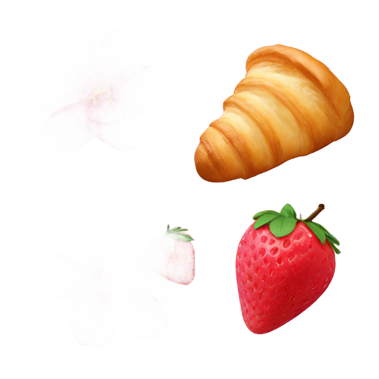 genmoji：樱花、羊角面包、草莓