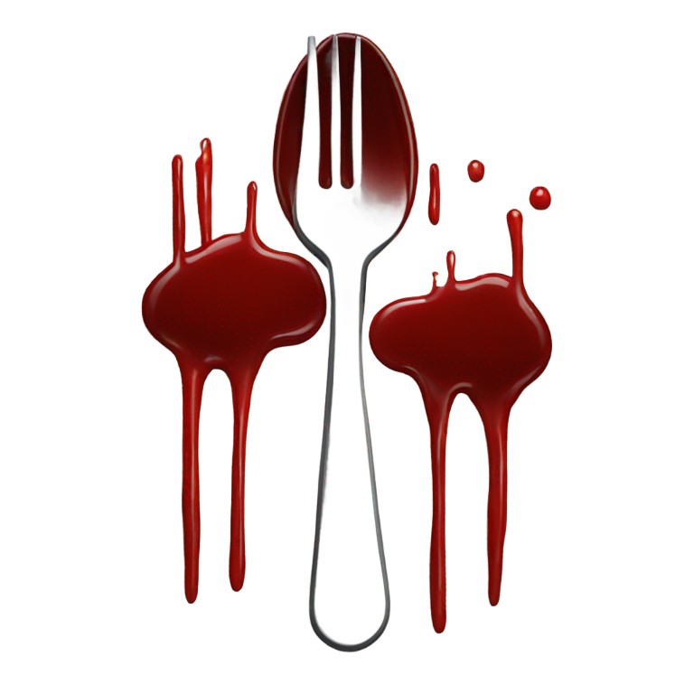 genmoji: Fork with blood on