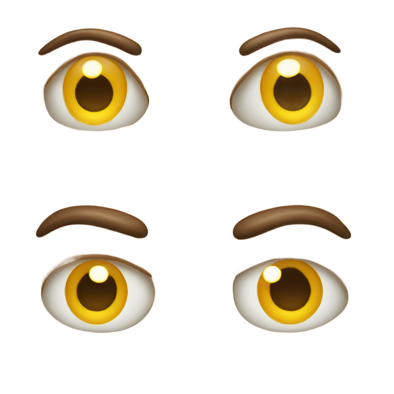 genmoji: a smiley with one left eye should be half closed and right eye should be rolled above