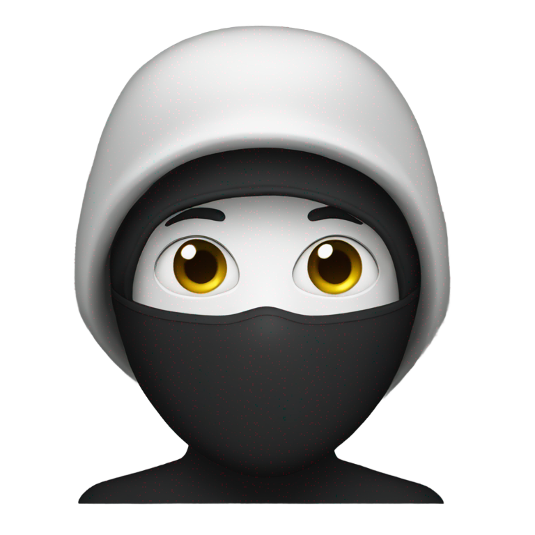 genmoji：戴黑色滑雪面罩的男人，只露出眼睛