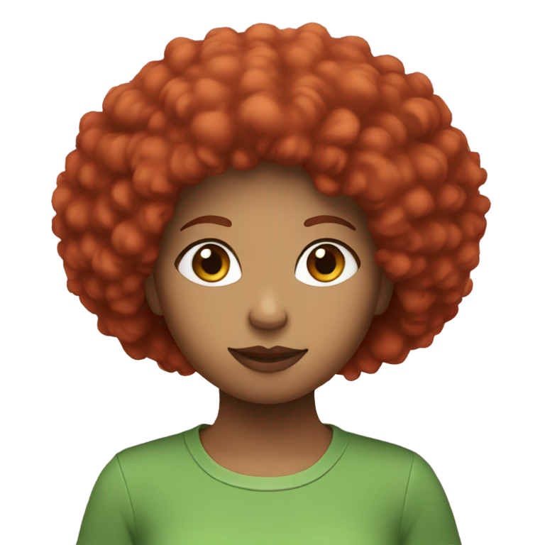 genmoji：红发非洲女孩，绿色衬衫