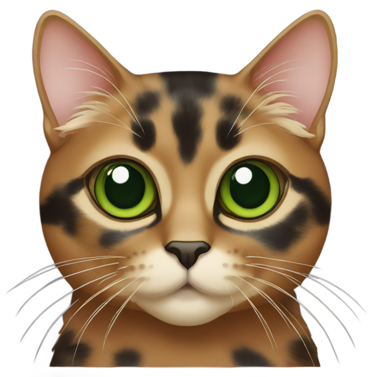 絵文字：緑の目のキジトラ猫