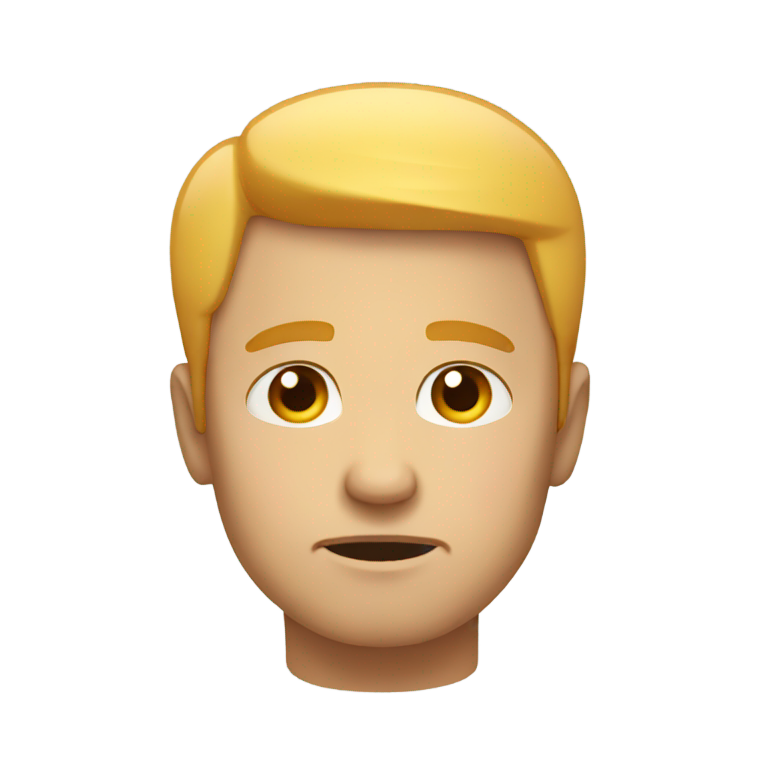 genmoji：低头皱眉的男人