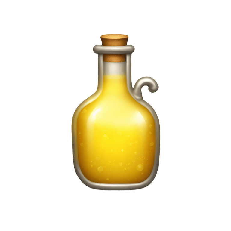 genmoji：一瓶黄金色金属瓶装的魔法药水